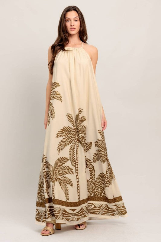Vestido largo estampado